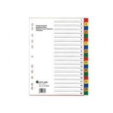 Divider / ATLAS Divider Gray with Printed Tabs A4, 20 Tabs